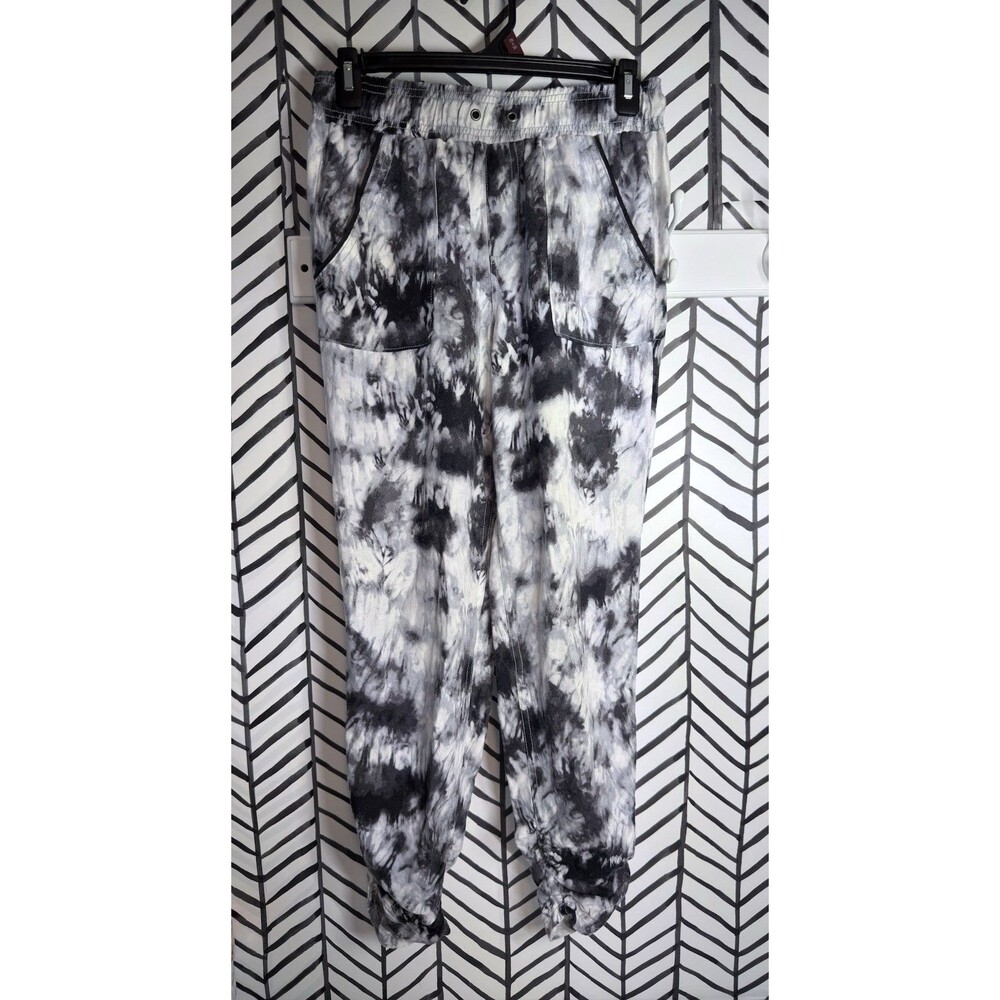 Rock & Republic Black White Tie Dye Lightweight Pockets Pants Women's XS 6045